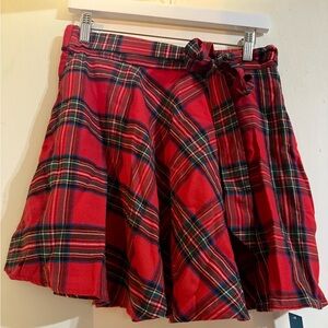 NWT Cupshe Plaid Red A-line Skirt